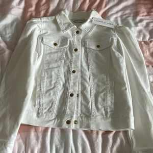 NWT Janie and Jack Girls White Jean Jacket Size 10-12